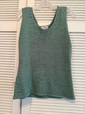 J MARCO Sage Green Knit Tank Top
